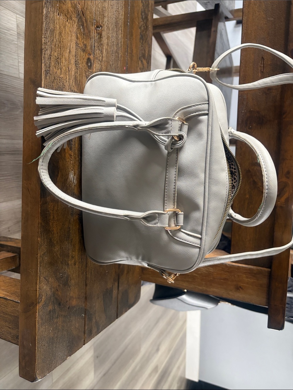 Classic Grey Tassel Satchel Bag